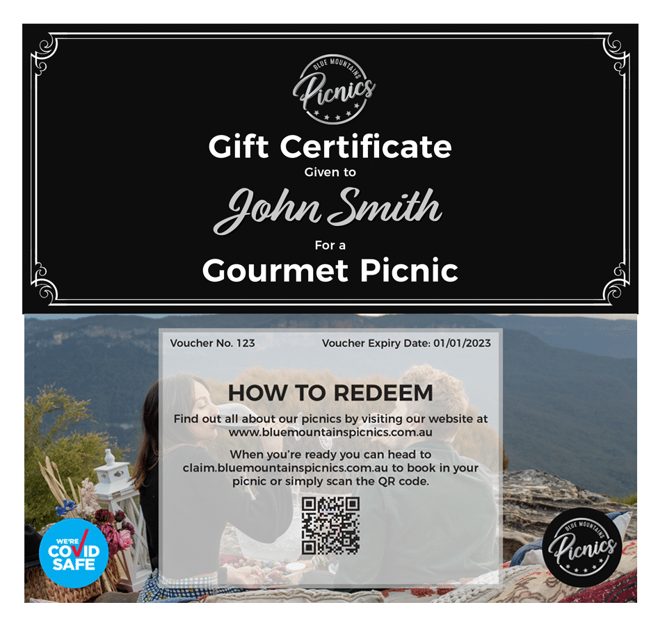Picnic gift certificate example